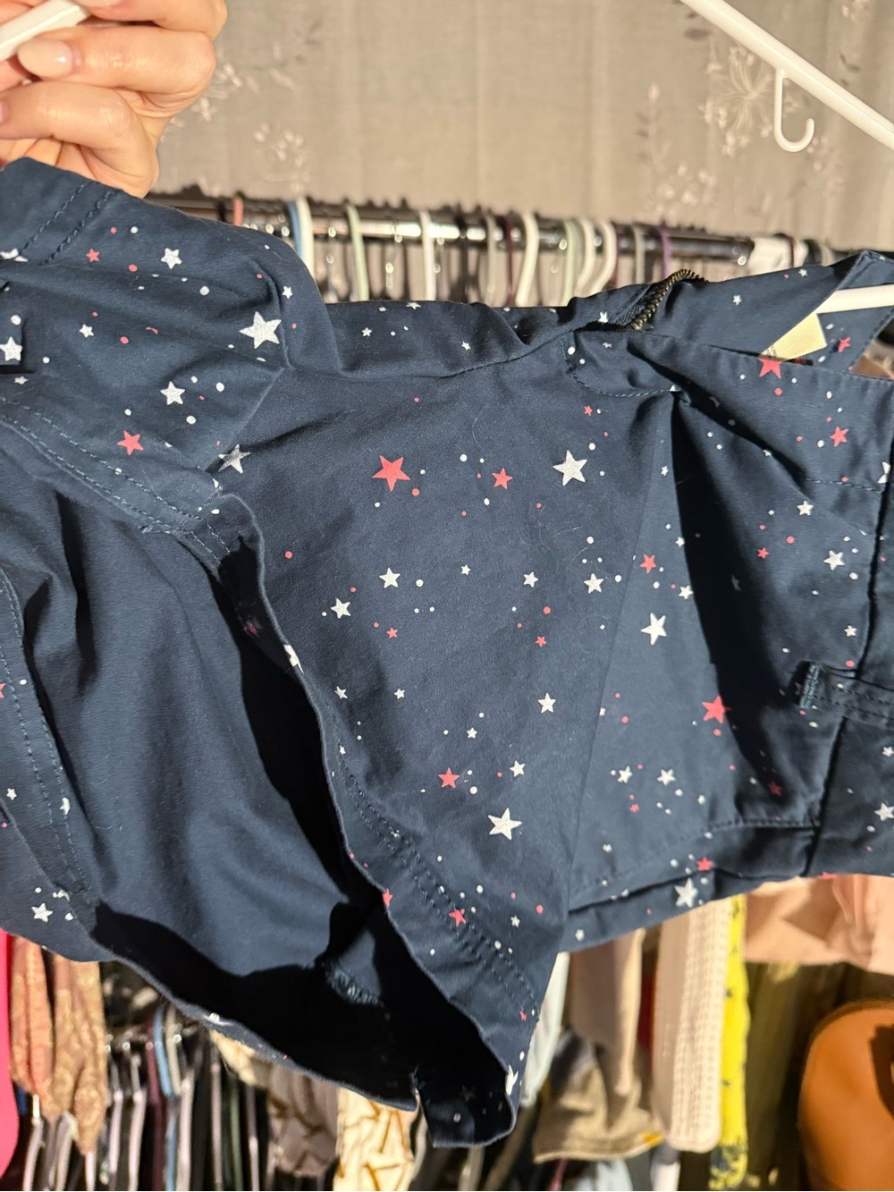 Girls' Navy Star Print Elastic-Waist Shorts